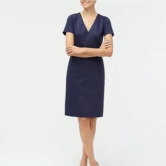 J. Crew Factory | Dresses | Jcrew Navy Vneck Cap Sleeve Sheath ...